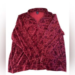 Retro Burgundy Plus Size Jacket 3XL